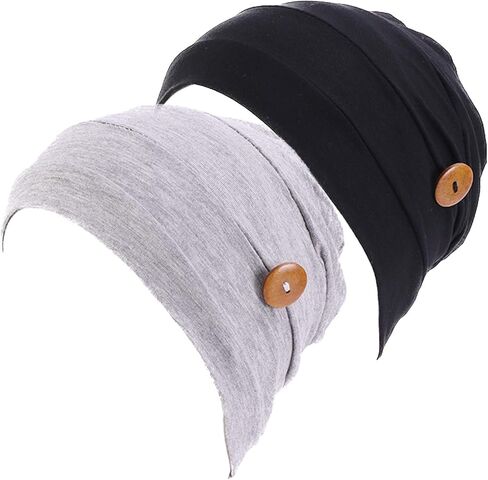 Qianmome 2-4 Pack Beanie with Button for Women Men Nurse,Working Hat,Chemo Caps for Cancer Patients in Saudi Arabia