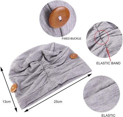 Qianmome 2-4 Pack Beanie with Button for Women Men Nurse,Working Hat,Chemo Caps for Cancer Patients in Saudi Arabia
