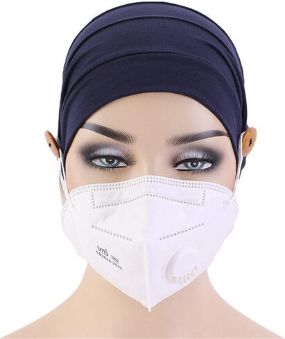 Qianmome 2-4 Pack Beanie with Button for Women Men Nurse,Working Hat,Chemo Caps for Cancer Patients in Saudi Arabia