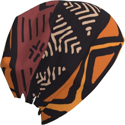YILEQUAN Winter Knitted Beanie Hat for Women/Men - African Mud Cloth Tribal - Warm & Soft Caps for Outdoor Skiing in Saudi Arabia