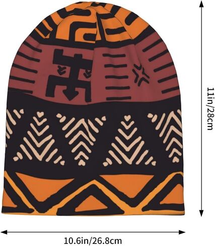 YILEQUAN Winter Knitted Beanie Hat for Women/Men - African Mud Cloth Tribal - Warm & Soft Caps for Outdoor Skiing in Saudi Arabia