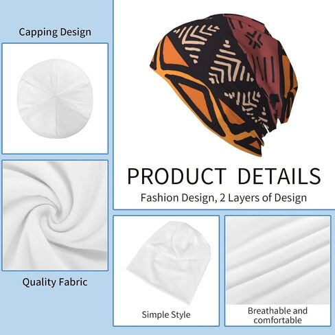 YILEQUAN Winter Knitted Beanie Hat for Women/Men - African Mud Cloth Tribal - Warm & Soft Caps for Outdoor Skiing in Saudi Arabia