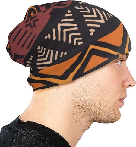 YILEQUAN Winter Knitted Beanie Hat for Women/Men - African Mud Cloth Tribal - Warm & Soft Caps for Outdoor Skiing in Saudi Arabia