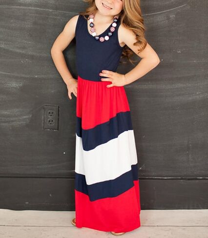 Summer Cute Mommy and Me Boho Striped Chevron Maxi Dresses in Saudi Arabia
