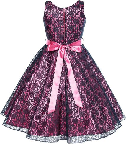 DressForLess Lovely Lace V-Neck Flower Girl Dress (4-16) in Kuwait