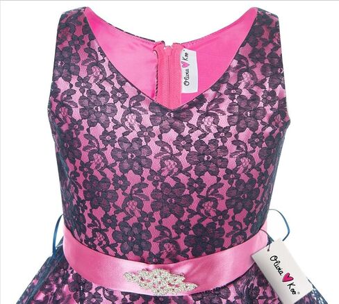 DressForLess Lovely Lace V-Neck Flower Girl Dress (4-16) in Kuwait