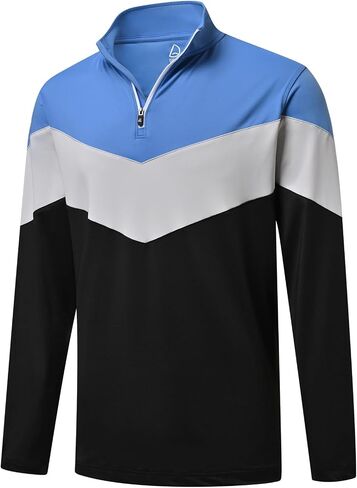 DEOLAX Quarter Zip Pullover Men Dry Fit 1/4 Zip Golf Pullover UPF50+ Moisture Wicking Mock Neck Mens Pullover Sweatshirts in Saudi Arabia
