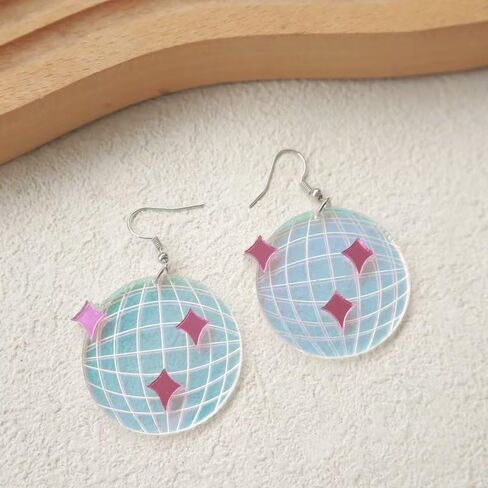 الاكريليك لامعة ديسكو الكرة استرخى إسقاط أقراط الإبداعية ديسكو الكرة أقراط نجمة Y2k خمر أقراط 70s 80s حزب بريق للنساء الفتيات أزياء عيد الميلاد السنة الجديدة مجوهرات هدية in Kuwait