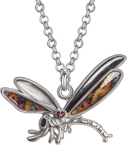 Enamel Colorful Crystal Dragonfly Necklace Pendant Dainty Spring Summer Insect Chain Jewelry Gift for Women Girls in Saudi Arabia