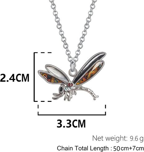 Enamel Colorful Crystal Dragonfly Necklace Pendant Dainty Spring Summer Insect Chain Jewelry Gift for Women Girls in Saudi Arabia