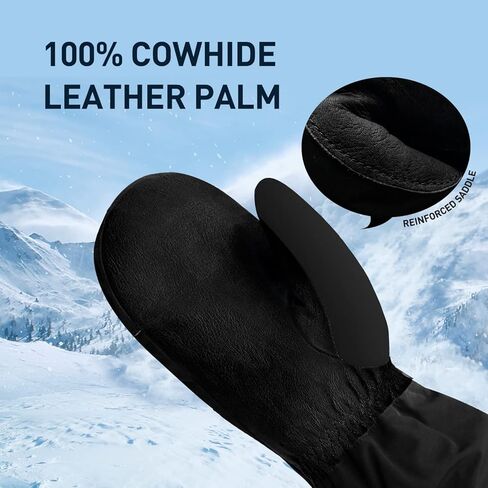 قفازات HLDD HANDLANDY للتزلج على الجليد في فصل الشتاء للرجال والنساء، قفازات ثينسوليت 3M مقاومة للرياح للاستخدام الخارجي مع تصميم قفازات مدمجة in Kuwait