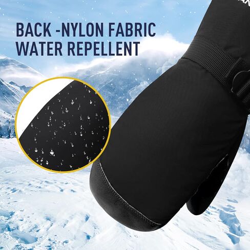 قفازات HLDD HANDLANDY للتزلج على الجليد في فصل الشتاء للرجال والنساء، قفازات ثينسوليت 3M مقاومة للرياح للاستخدام الخارجي مع تصميم قفازات مدمجة in Kuwait