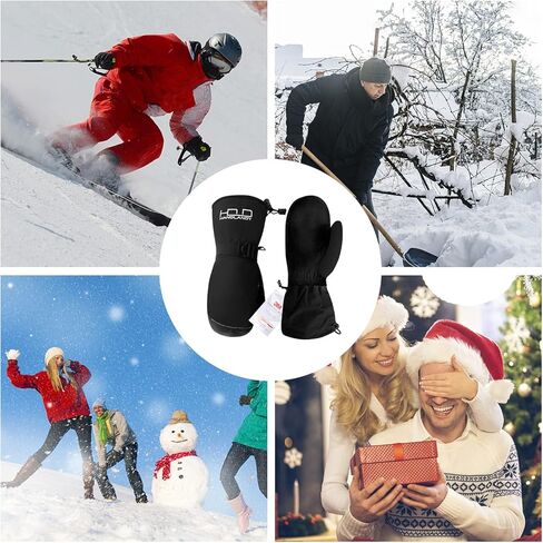 قفازات HLDD HANDLANDY للتزلج على الجليد في فصل الشتاء للرجال والنساء، قفازات ثينسوليت 3M مقاومة للرياح للاستخدام الخارجي مع تصميم قفازات مدمجة in Kuwait
