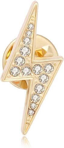 MANZHEN Gold Silver Lightening Bolt Crystal Lapel Pin Brooch in Saudi Arabia