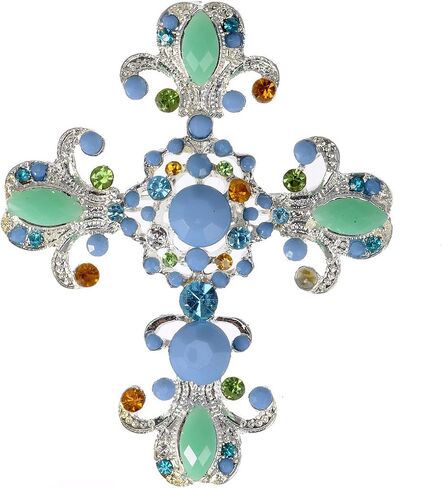 Alilang Cross Brooch Pin Antique Inspired Gorgeous Rhinestone Pendant in Saudi Arabia