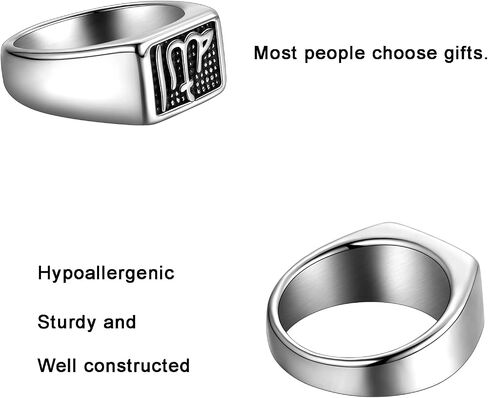 Men Religious Stainless Steel Ring - Eye of Horus Pentagram Pentacle Islam Muslim Allah Sigil of Lucifer Satanic Eye of Ra Egyptian Pharaoh Talisman Protection Seal of Satan Wicca Retro Signet Ring in Kuwait