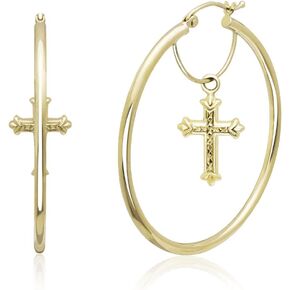 اقراط حلقية من الذهب الاصفر عيار 14 قيراط in Kuwait