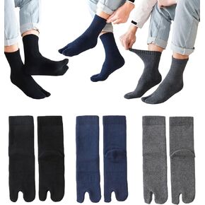 3 Pairs Men Boy Fuzzy V Socks Plush Warm Winter Sandal Split Two Toe Japanese Socks Tabi Flip Flops Thickened Socks