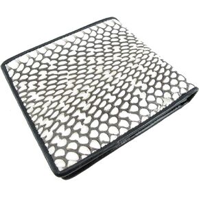 Genuine Cobra Snake Skin Leather Bifold Credit Card ID Wallet (Natural Hood)