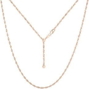 Savlano 925 الفضة الاسترليني الصلبة 1.4MM حبل قابل للتعديل بولو 14-24 بوصة سلسلة قلادة للنساء والفتيات - صنع في إيطاليا يأتي مع صندوق هدية