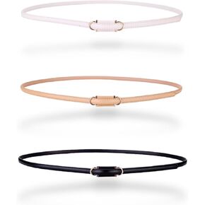 Women's Belts Adjustable Skinny Slim Soft Genuine Leather Belts Waist Belt Gold Color Alloy Buckle Flexible Knots Waistband