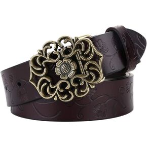 حزام جلد نسائي من ALAIX لفستان الجينز وحزام خصر عريض من الجلد الطبيعي العتيق للنساء in Kuwait