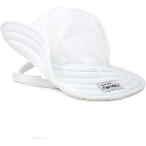 Flap Happy Girls' Toddler UPF 50+ Summer Splash Swim Hat, White, X-Large