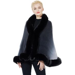 BEAUTELICATE Women Faux Fur Shawl Gradient Stole for Winter Wedding Bride Bridesmaid Wrap Evening Party