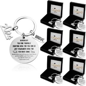 Jetec Class of 2025 Graduation Keychains Gifts Set with Grad Box Card Inspire Quote for Students High School Graduates