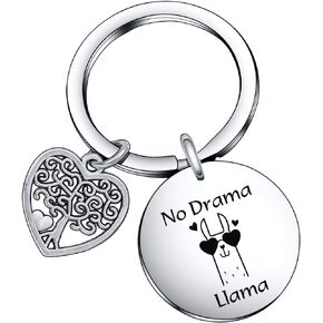 No Drama Llama Keychain for Moms Friends Christmas Birthday Gift