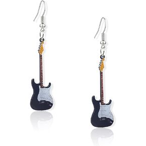 KaFu Lightweight Acrylic Music Bass Electric Guitar Earrings Charms Cute Instrument Drop Dangle Earrings for Women Girls Statement Rock Jewelry Gifts