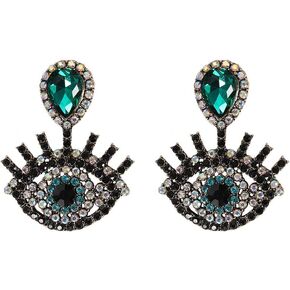 Upgraded Qualitied Women's Austrian Crystal Devil's Eye Dangle Earrings Boho Statement Party Engagement Jewelry Gifts