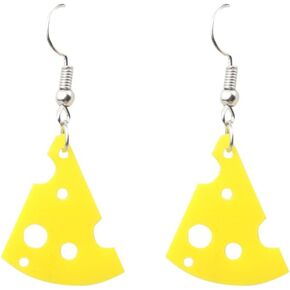 Sweet Cheese Drop Dangle Earrings Acrylic Funny Biscuit Cheesecake Earrings for Women Girls Teen Cute Food Jewelry