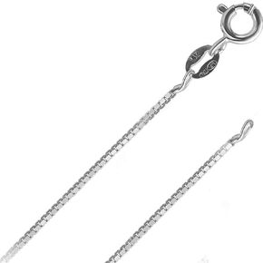 14K or 10K REAL Solid Yellow or White or Rose/Pink Gold 0.5MM,0.6MM,0.7MM,0.8MM,0.9MM,1.1MM,1.2MM Italian Diamond Cut Box Link Chain Necklace MADE IN ITALY, Gold, No Gemstone