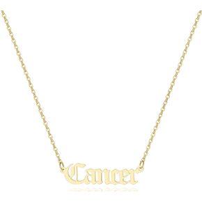 Astrology Necklace for Women 18K Gold Plated 12 Constellation Zodiac Necklace