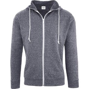 Hoodies for Men Lightweight Fitted Snow Heather French Terry Full Zip Hoodie Sweatshirt