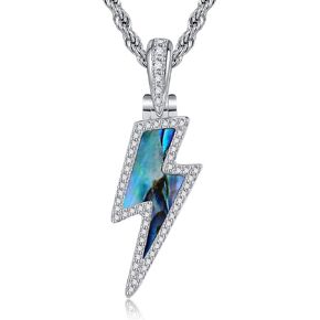 YAFEINI Lightning Bolt Necklace 925 Sterling Silver Lightning Bolt Pendant Lightening Jewelry Gifts for Men Women