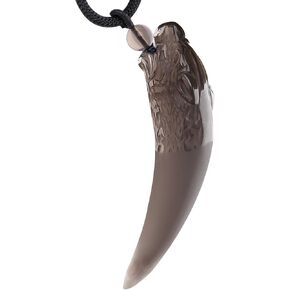 COMPONALL قلادة سن الذئب للرجال، قلادة رجالي قلادة سبج تميمة الأسنان قلادة الأحجار الكريمة الطبيعية الكريستال والمجوهرات الأسود سبج مخلب السحر in Kuwait