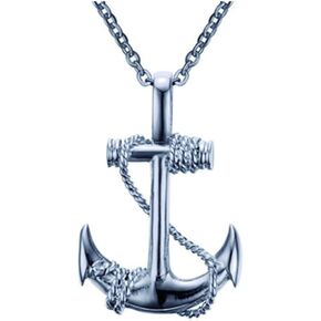 JAJAFOOK Mens Womens Vintage Gold Plated Stainless Steel Anchor Charm Pendant Necklace