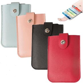 Pull-Out Card Organizer,card organizer wallet,Credit card wallet,stackable pull-out card holder,Buckle leather storage bag4PCS