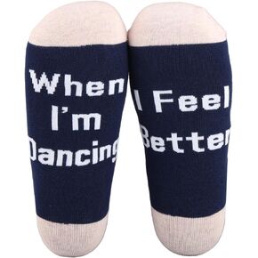 G2TUP 2 Pairs Dance Socks Ballet Lovers Gift I Feel Better When I'm Dancing Ballerina Dancer Gift