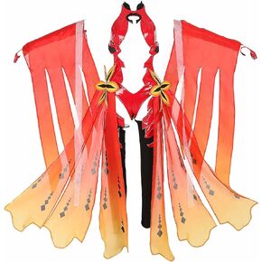 Ye Dao Jia womens red halter hollow bodysuit with gloves cosplay costume