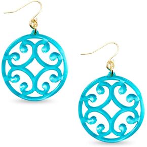 ZENZII Circle Scroll Acrylic Resin Earrings for Women Girls Statement Teen Melamine Pattern Acetate Drop and Dangle Earring Fashion Jewelry