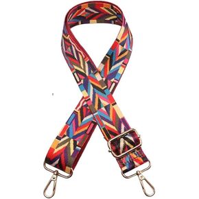 Purse Strap Replacement Guitar Style Multicolor Canvas Crossbody Strap for Handbags (25#)