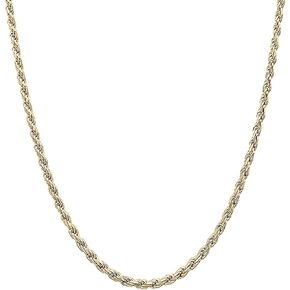 Savlano 18K Gold Plated 925 Sterling Silver 2mm Solid Italian Rope Diamond Cut Twist Link Chain Necklace With Gift Box For Men & Women - Made in Italy