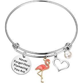 TGBJE Flamingo Gift For Women Never Forget How Flamazing You Are Keychain Motivational Flamingo Bracelet For Flamingo Lover
