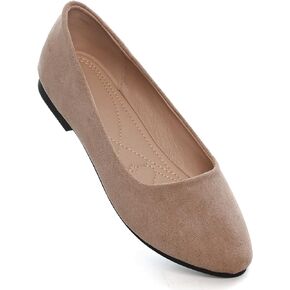 SAILING LU Cute Slip-On Ballet Shoes Women Comfortable Round Toe Solid Flats Dressy Shoes Slip-ons Loafers Light Weight Flats Shoes