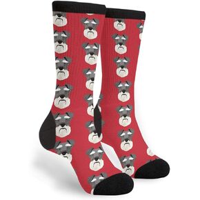 Schnauzers Dog Head Unisex Adult Fun Cool 3D Print Colorful Athletic Sport Novelty Crew Tube Socks