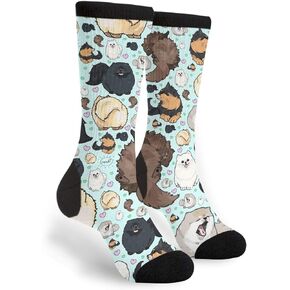 Various Pomeranians Men Women Casual Crazy Funny Athletic Fancy Novelty Graphic Crew Tube Socks Moisture Wicking Gift