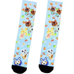 Bioworld Animal Crossing Men's Allover Character Sublimated Adult Crew Socks 1 Pair